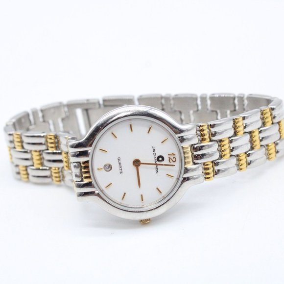 J.B Champion Watch Womens Multi-Toned Stainless Steel Classic White Dial - Picture 5 of 8
